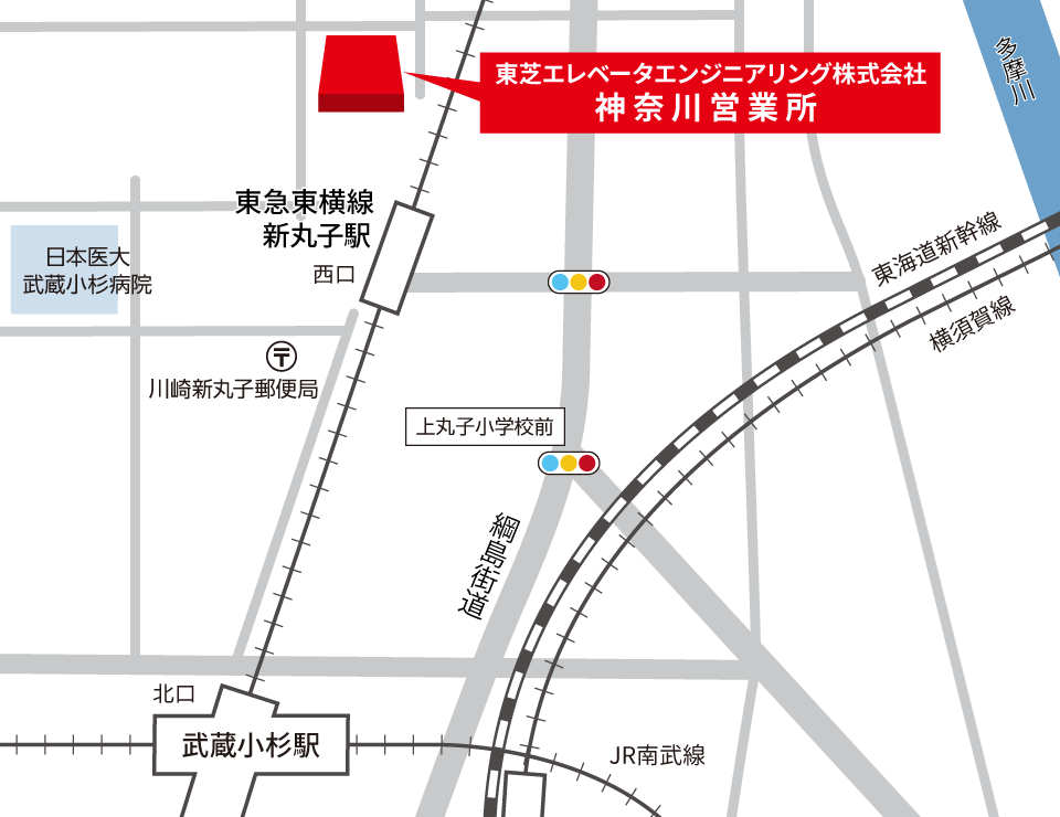 神奈川営業所所在地の地図